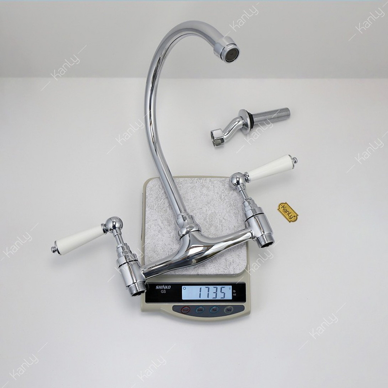 Vòi rửa bát nóng lạnh bằng đồng mạ chrome Kanly CHC20 