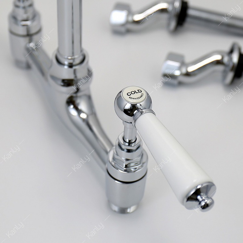 Vòi rửa bát nóng lạnh bằng đồng mạ chrome Kanly CHC20 