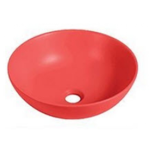 Chậu lavabo đặt bàn sứ tròn màu đỏ Kanly SU518