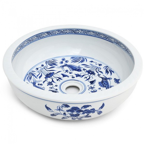 Chậu lavabo mỹ thuật bằng sứ Kanly SU119