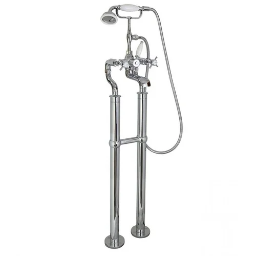 Sen bồn tắm nóng lạnh đặt sàn bằng đồng mạ chrome Kanly CHS09