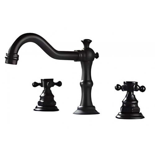 Vòi lavabo 3 lỗ nóng lạnh màu đen Kanly GCB07B 