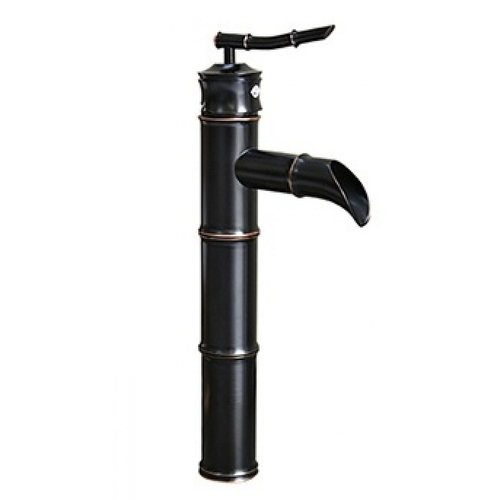 Vòi lavabo nóng lạnh màu đen hình ống tre Kanly GCA02B 