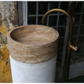 Chậu lavabo chân đứng ống trụ tròn Kanly MAR84CV