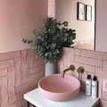 Chậu lavabo đặt bàn sứ tròn màu hồng Kanly SU510
