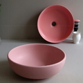 Chậu lavabo đặt bàn sứ tròn màu hồng Kanly SU510