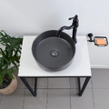Chậu lavabo đặt bàn sứ tròn màu xám Kanly SU527