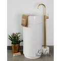 Chậu Rửa Mặt Đặt Sàn bằng đá marble trắng sữa Kanly MAR83CV