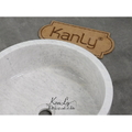 Chậu Rửa Mặt Đặt Sàn bằng đá marble trắng sữa Kanly MAR83CV