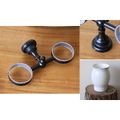 Giá để cốc đôi bằng đồng màu đen Kanly GCK08B 