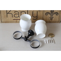 Giá để cốc đôi bằng đồng màu đen Kanly GCK08B 