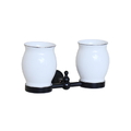 Giá để cốc đôi bằng đồng màu đen Kanly GCK08B 