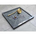 Khay tắm đứng đá granite đen Sông Hinh Kanly STS02