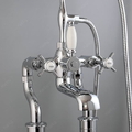Sen bồn tắm nóng lạnh đặt sàn bằng đồng mạ chrome Kanly CHS09