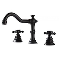 Vòi lavabo 3 lỗ nóng lạnh màu đen Kanly GCB07B 
