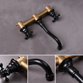 Vòi lavabo nóng lạnh màu đen gắn tường Kanly GCT08B 