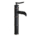 Vòi lavabo nóng lạnh màu đen hình ống tre Kanly GCA02B 