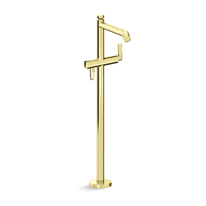 Vòi bồn tắm gắn sàn 1 lỗ nóng lạnh màu vàng Kallista P24977-ULB-ULB