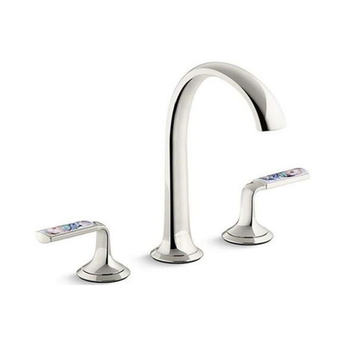 Vòi chậu rửa mặt 3 chân cổ vòm màu nickel Kallista P25055-SPR-AD