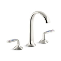 Vòi chậu rửa mặt 3 chân cổ vòm màu nickel Kallista P25055-SPR-AD