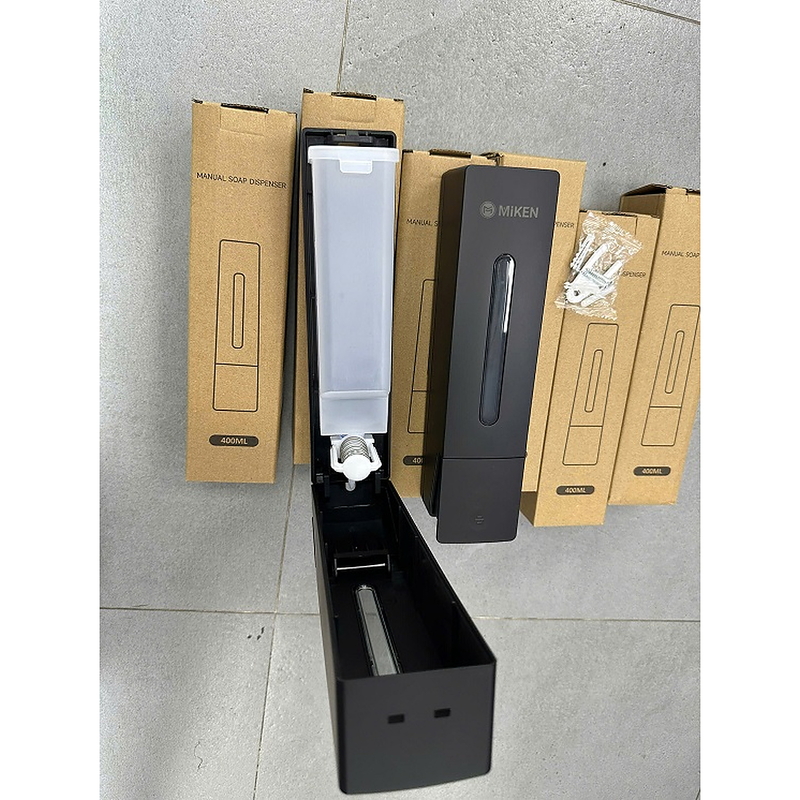 Hộp xịt xà phòng màu đen Miken MKH-F7022B-1