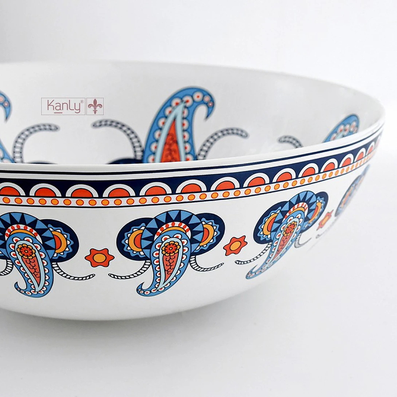 Chậu lavabo đặt bàn bằng sứ mỹ thuật Kanly SU716