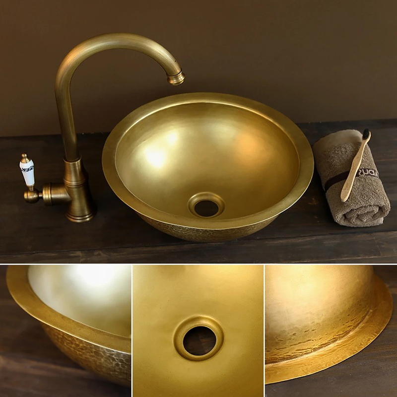 Chậu lavabo đồng thau dương bàn Kanly BR2111