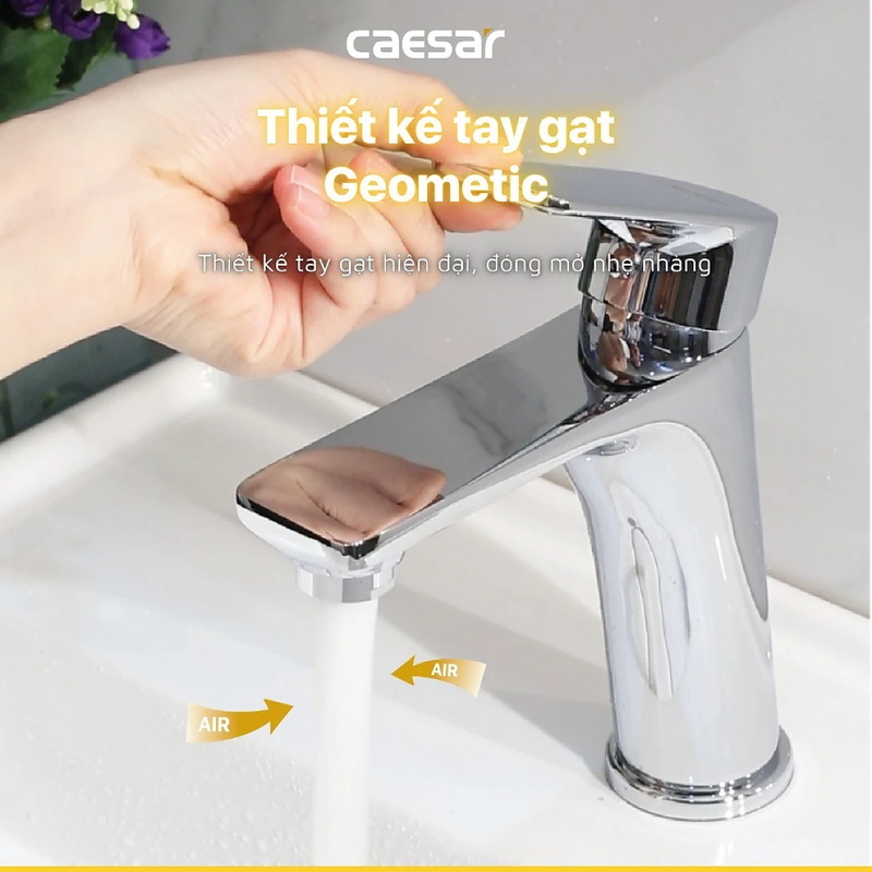 Vòi Lavabo Nóng Lạnh 1 Chân Caesar B500CU