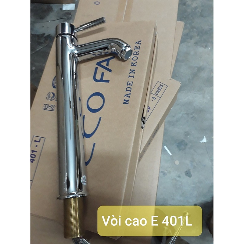 Vòi Lavabo Nóng Lạnh 1 Thân Cao Ecofa E 401L 30cm
