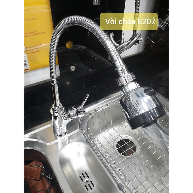 Vòi rửa bát gắn chậu cần mềm Ecofa E 207