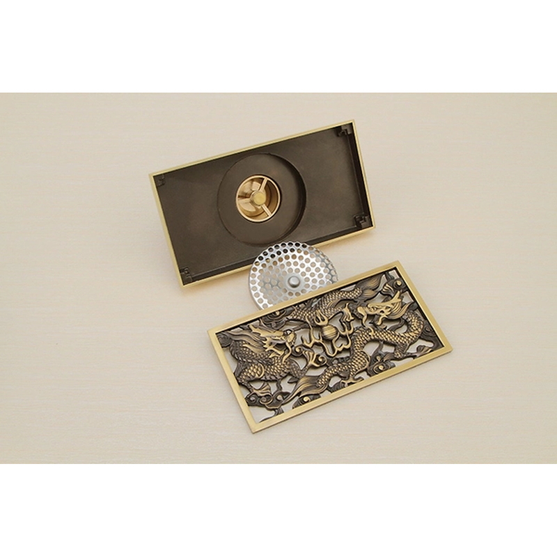 Phễu thoát sàn bằng đồng Haduvico HD019 (20x8cm)