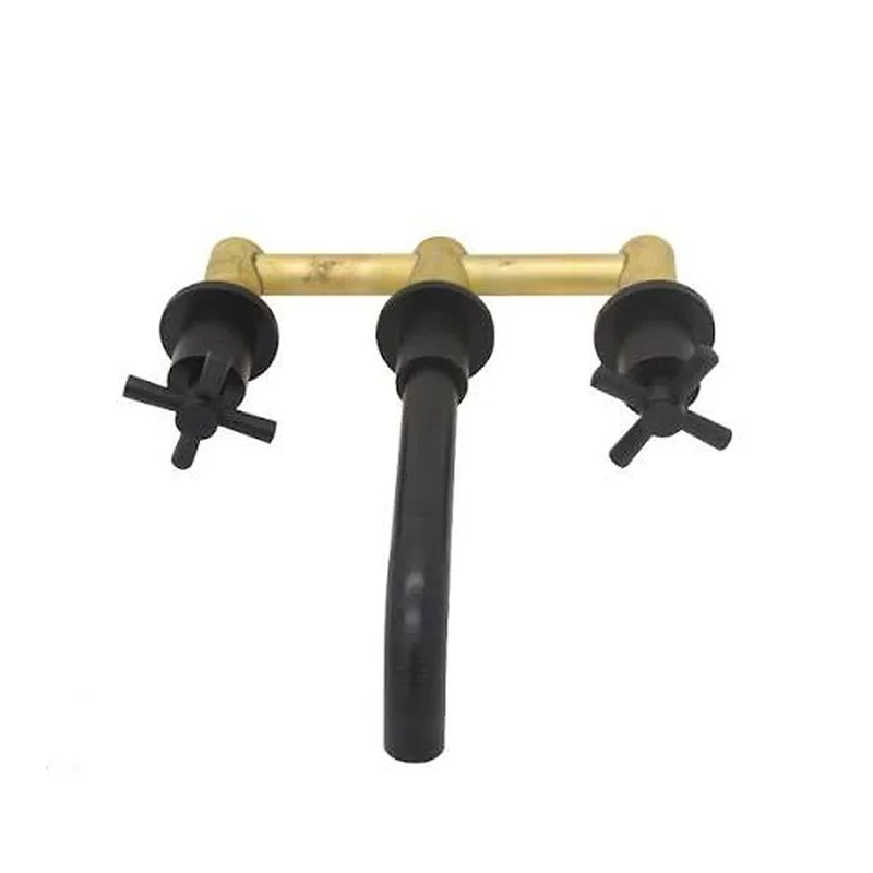 Vòi chậu nóng lạnh gắn tường đồng thau Haduvico VR053