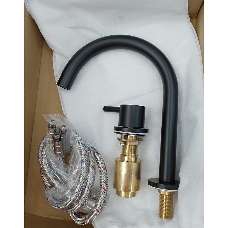 Vòi Chậu Lavabo Màu Đen 2 Lỗ Miken MKV-30003-B