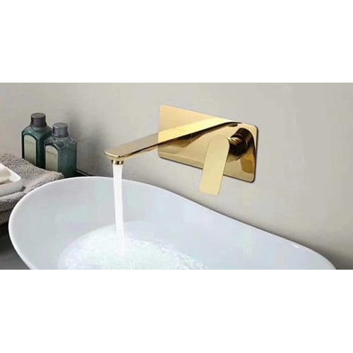 Vòi Chậu Lavabo Âm Tường Màu Vàng Miken MKV-600024GB
