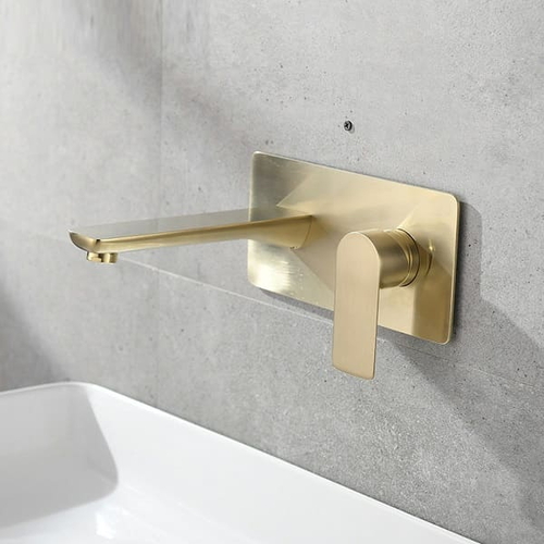 Vòi Chậu Lavabo Âm Tường Màu Vàng Mờ Miken MKV-600024GM