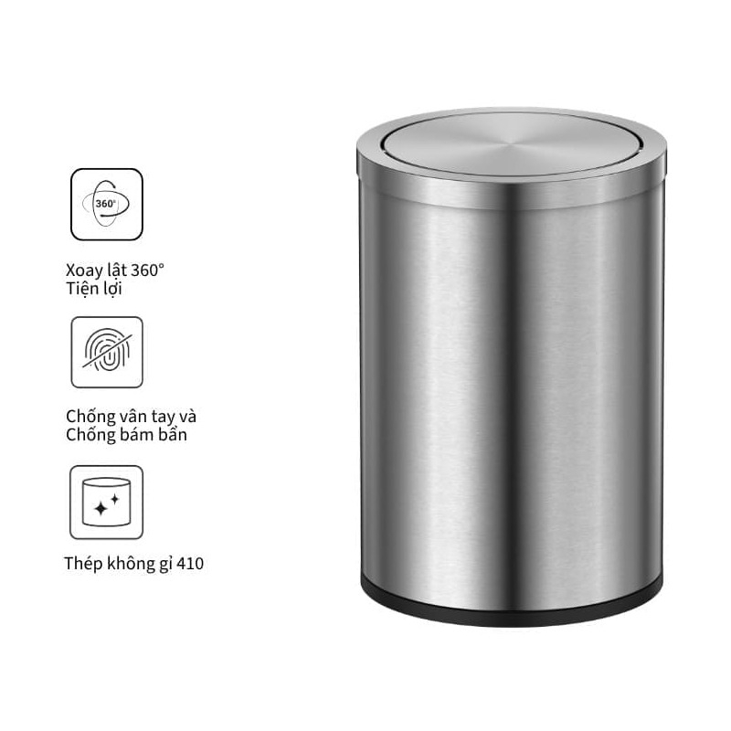 Thùng rác inox 12L Ecobath EC6804-12MT