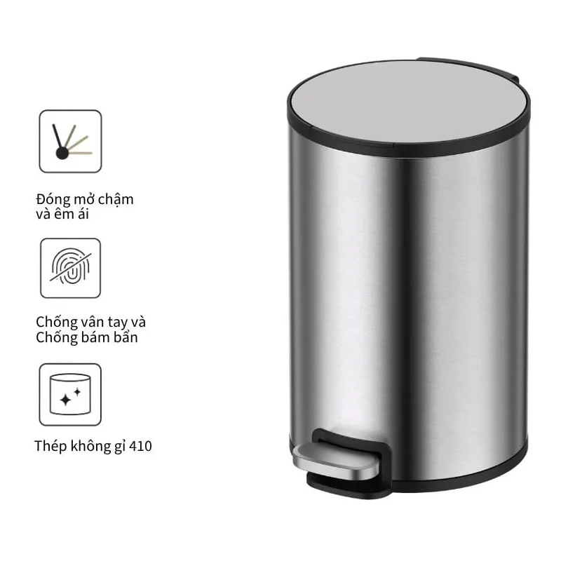 Thùng rác inox 12L Ecobath EC6801-12MT