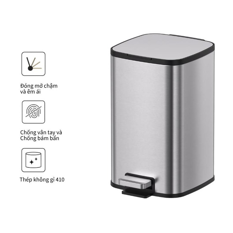 Thùng rác inox 12L Ecobath EC6802-12MT