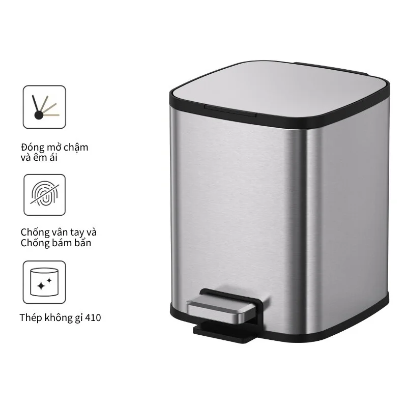 Thùng rác inox 9L Ecobath EC6802-9MT 