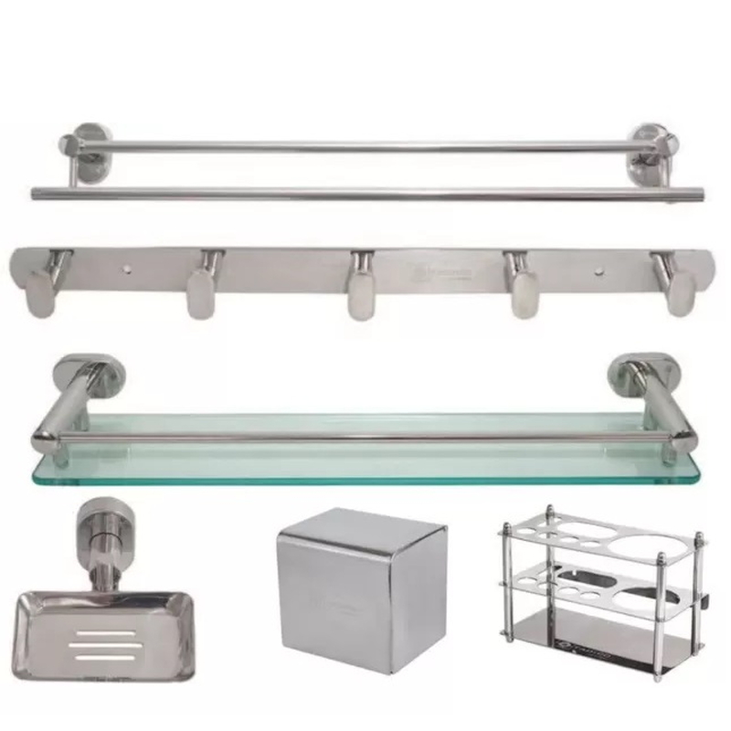 Bộ phụ kiện phòng tắm 6 món chân elip Tadico Lux-605 SUS304