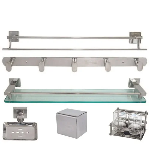 Bộ phụ kiện phòng tắm 6 món chân vuông Tadico Lux-606 SUS304