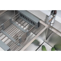 Chậu đúc 2 hố 1 bàn phải 1.2m SUS304 Tadico LUX.C.120.50.3.GBB1