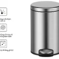Thùng rác inox 8L Ecobath EC6803-8MT