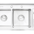 Chậu đúc 2 hố 1 bàn phải SUS304 Tadico LUX.C.100.50.4.GB1