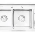 Chậu đúc 2 hố 1 bàn phải SUS304 Tadico LUX.C.100.50.4.GB1