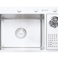 Chậu rửa bát đúc 1 hố 1 bàn SUS304 Tadico LUX.D.76.48.4.140