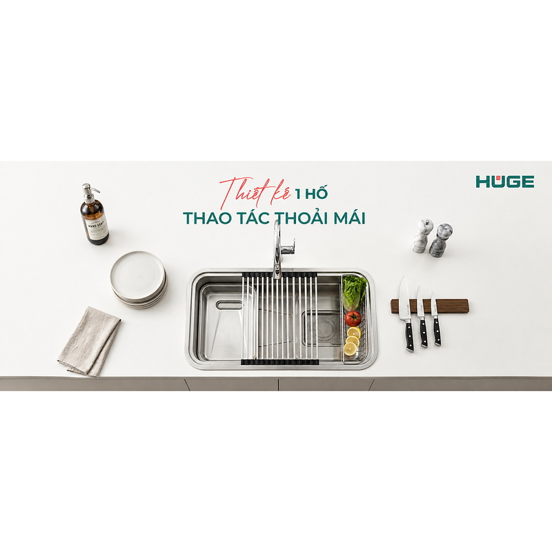 Chậu rửa bát 1 hố Huge H-JS7545U