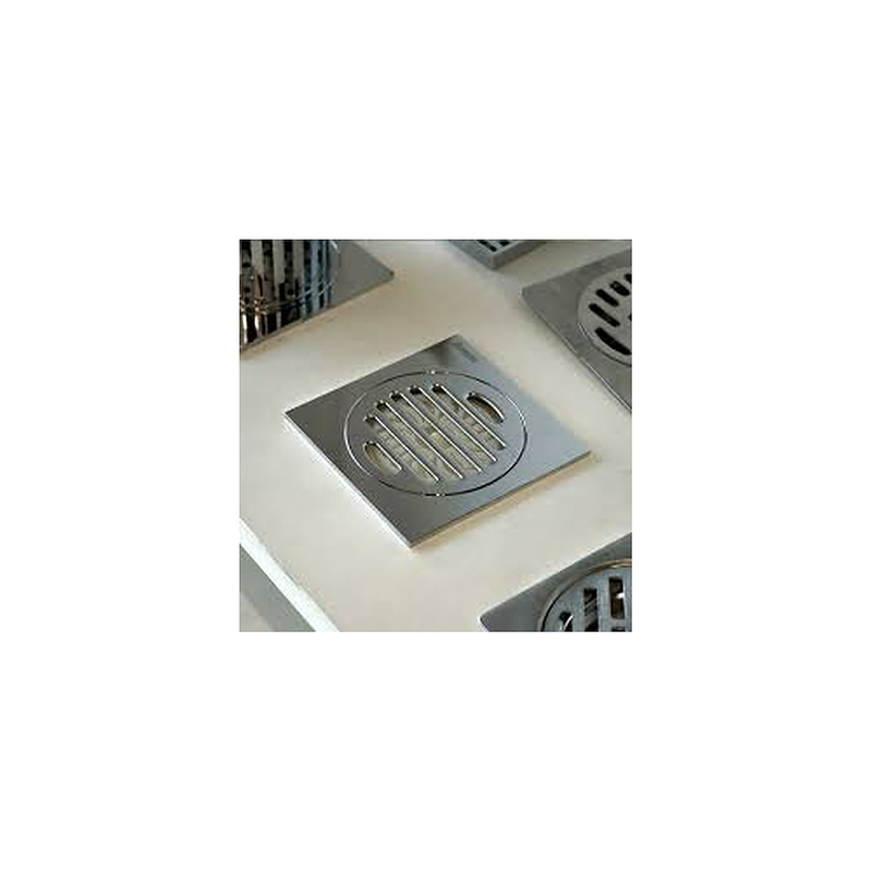 Phễu thoát sàn đồng mạ chrome 10x10cm ATMOR AH012