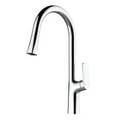 Vòi chậu rửa bát nóng lạnh dây rút Huge H-V2811P