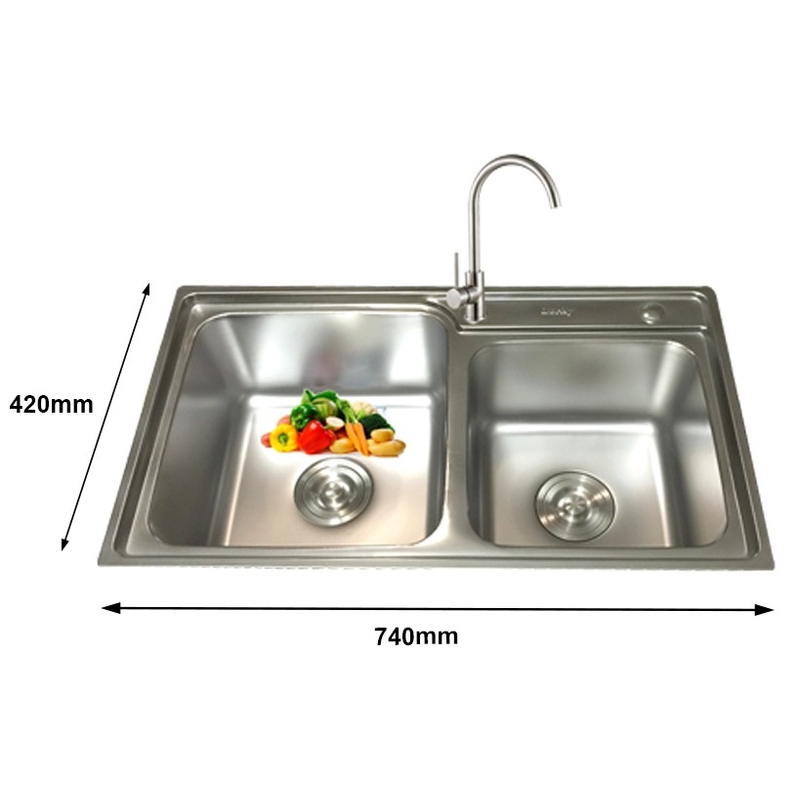 Chậu rửa bát 2 hố Tân Mỹ LK7442